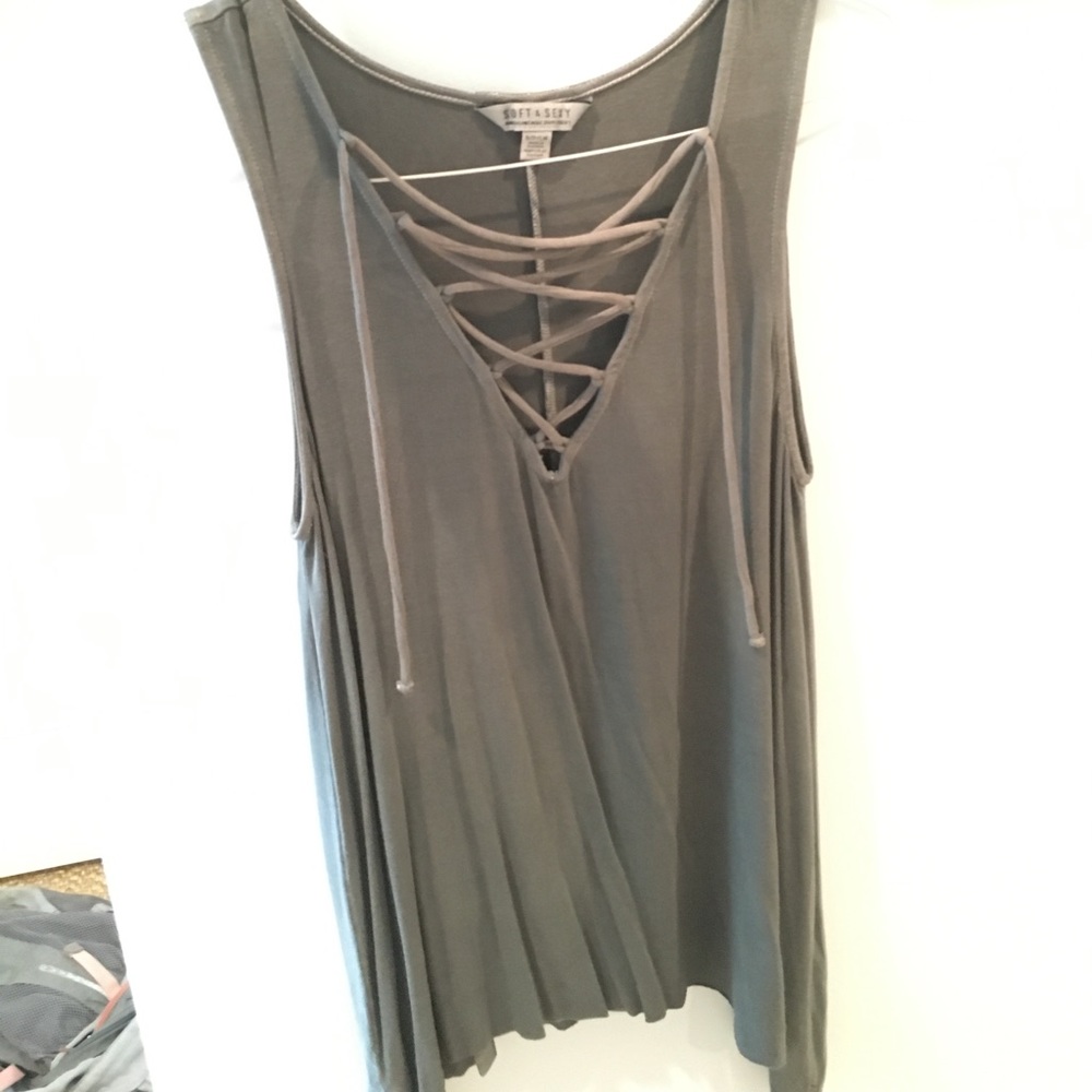 American Eagle Lace Up Top